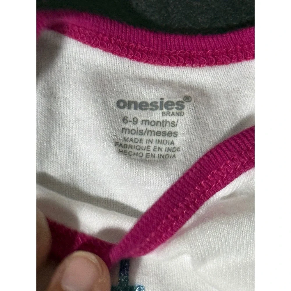 Gerber Onesies 5-Pack Baby Girl Bodysuits 6-9 Months Pink Purple Hearts Stars